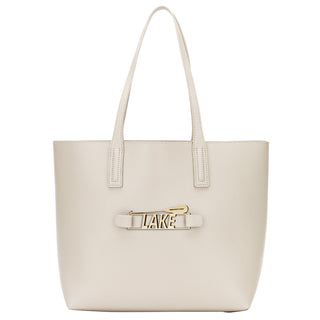 Large Taupe Tote with Snap off Acrylic Panel Everyday Handbag #MG892T