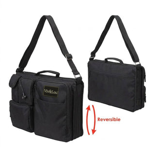 Multi-Compartment Reversible Computer Messenger Bag #P375K-P106