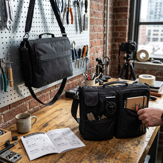 Multi-Compartment Reversible Computer Messenger Bag #P375K-P106