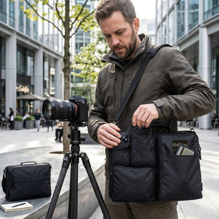Multi-Compartment Reversible Computer Messenger Bag #P375K-P106