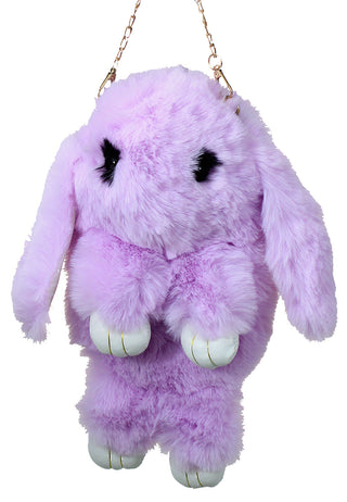 Faux Fur Bunny Rabbit Crossbody Chain Purse #P5FURBBAG