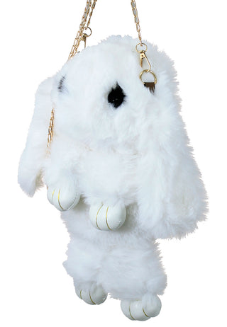 Faux Fur Bunny Rabbit Crossbody Chain Purse #P5FURBBAG