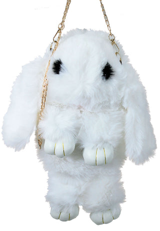 Faux Fur Bunny Rabbit Crossbody Chain Purse #P5FURBBAG