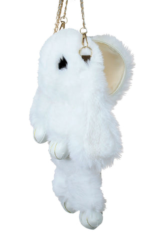 Faux Fur Bunny Rabbit Crossbody Chain Purse #P5FURBBAG
