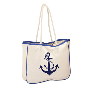 Navy Anchor Harbor Rope Bag Canvas Caryall Tote #P890WU-ANCHOR
