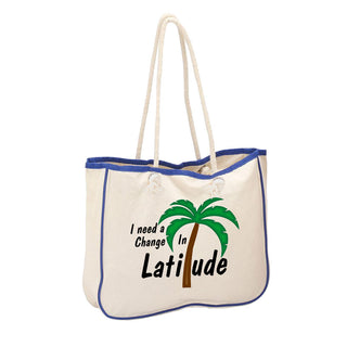 I Need A Change In Latitude Harbor Rope Bag Canvas Caryall Tote #P890WU-CHANGELAT
