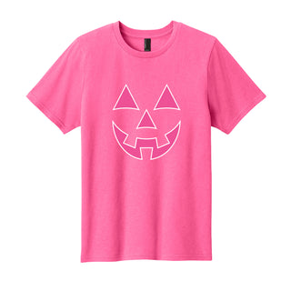 Pink Jack-O Lantern Girls Halloween Cute Pumpkin T-Shirt Graphic Tee #TSY54-JACKPINK