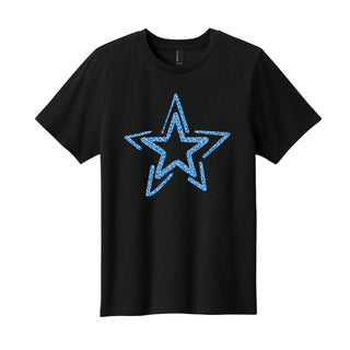 Blue Leopard Star Kid's T-Shirt Graphic Tee for Boys & Girls #TSY54-LPRDSTAR