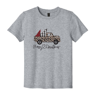 Leopard Christmas Truck with Trees T-Shirt Graphic Tee for Boys & Girls #TSY54-LPRDTRUCK