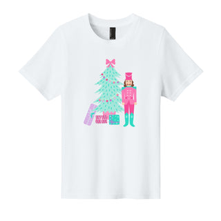 Tree and Nutcracker Kids Christmas T-Shirt Graphic Tee for Boys & Girls #TSY54-NUTCRTREE