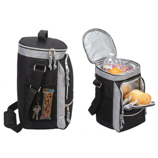Tall Personalized Black & Gray Lunch Box Cooler Bag #PCB609BLK-P103