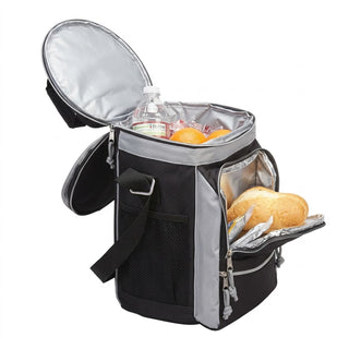 Tall Personalized Black & Gray Lunch Box Cooler Bag #PCB609BLK-P103