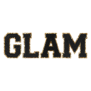 Black & Gold Varsity Single Letter Chenille Patch #ABC-BLK