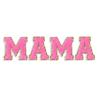 Pink & Gold Varsity Single Letter Chenille Patch #ABC-PK