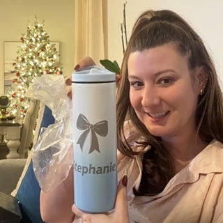 Blue Ombre' Bow 20oz Skinny Tumbler with 2 Lids #TSK205UW-BOW