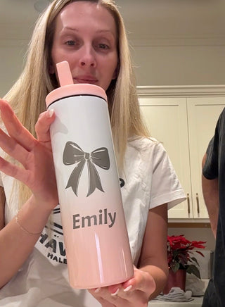 Pink Ombre' 20oz Skinny Tumbler with Hook Handle & 2 Lids #TSK207PW-BOW