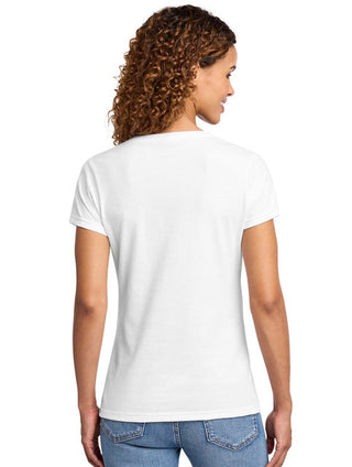 Women's Just Breathe Dragonfly Graphic V-Neck T-Shirt White #TSV455-JUSTBRE
