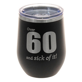 Over 60 Black Insulated Wine Tumbler #TWB12BLK-OVER60