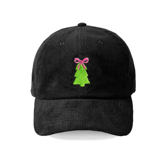 Bow Christmas Tree Corduroy Cap #M193VL-CORD-TREE