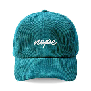 Nope Black Corduroy Cap #M193VL-CORD-NOPE