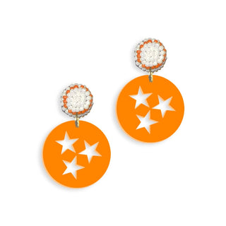 Orange Tri-Star Earrings #ACE-2887-TRPSTR-ORG