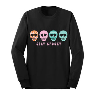 Skull Stay Spooky Long Sleeve Shirt #HPLS-BLKSM-STSP23