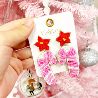 Candy Cane Wishes Earrings #VLJE387-CANDY