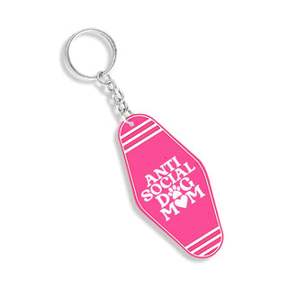 Anti-Social Dog Mom Keychain #ACK-ANTI-HTPKWHT