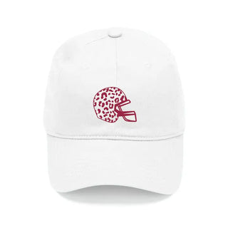 White Cap with Garnet Leopard Helmet #M190VL-WHT-LHGAR