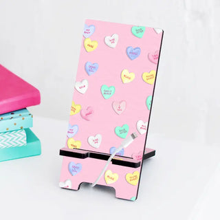 Pink Candy Hearts Phone Stand #SPS-CHRT