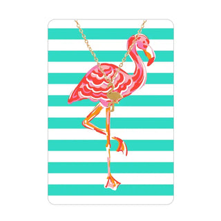 Flamingo Keepsake Necklace card #VLJC-1525GD-FLAM