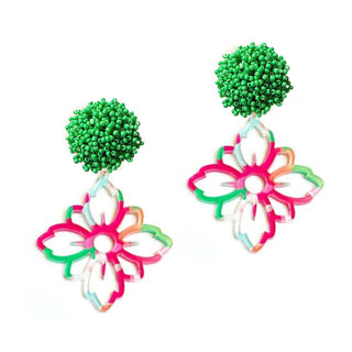 Tootie Fruity Acrylic Flower Earrings #ACE-3620GR-FLOW-FRT