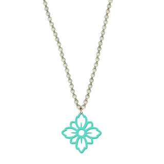Mint Flower Sage Grey Jennifer Necklace
