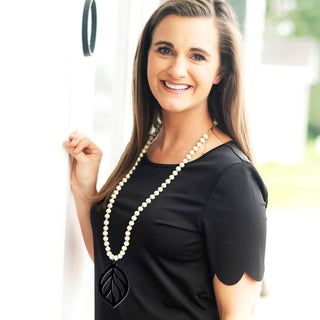 Black Leaf Sage Grey Jennifer Necklace