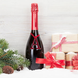 Red Buffalo Check Initial Christmas Ornament