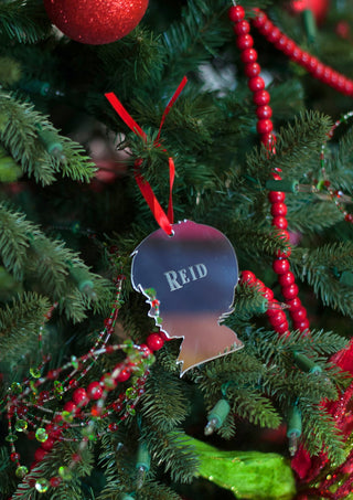 Boy Silhouette Mirrored Acrylic Ornament