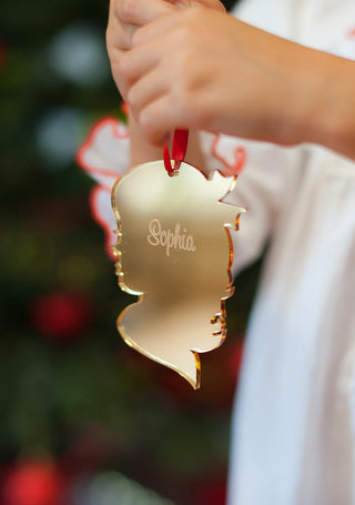 Girl Silhouette Mirrored Acrylic Ornament
