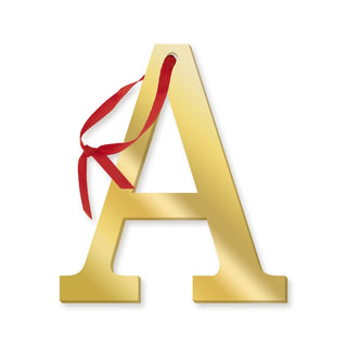 Gold Acrylic Initial Christmas Ornament