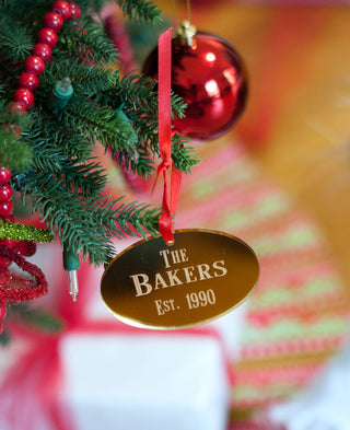 Oval Mirrored Acrylic Ornament