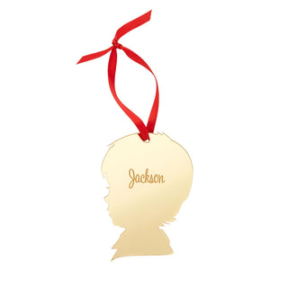 Boy Silhouette Mirrored Acrylic Ornament