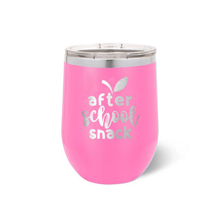 After School Snack Tumbler Pink 12oz Insulated Teacher Gift #TWB12-SNACK23-PK - Insulated Mug/Tumbler