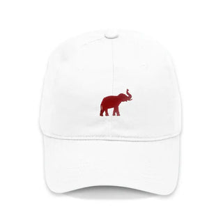 Alabama Elephant Embroidered Hat Crimson Gameday Baseball Cap #M190VL-GAR-ELEP - White - Baseball Cap - Unisex