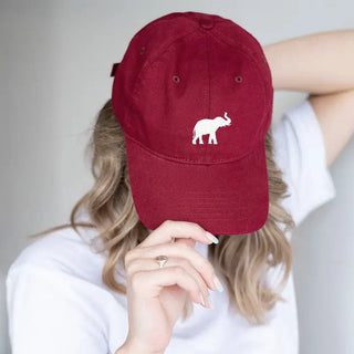 Alabama Elephant Embroidered Hat Crimson Gameday Baseball Cap #M190VL-GAR-ELEP - Baseball Cap - Unisex