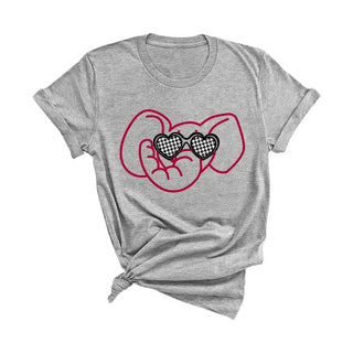 Alabama Elephant T Shirt College Football Game Day Graphic Tee #HPTS-LTGREY-HOUNDEL - T-Shirt (Graphic) - Women’s
