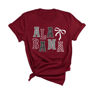 Alabama T Shirt Southern State Pride Graphic Tee for Women #HPTS-AL24 - Garnet / Large - T-Shirt (Graphic) - Women’s