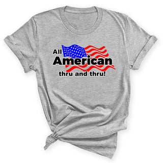 All American Flag Shirt Patriotic USA Graphic Tee for Men Women #HPTS43-FLAG - Small / Heather Gray - T-Shirt - Men’s