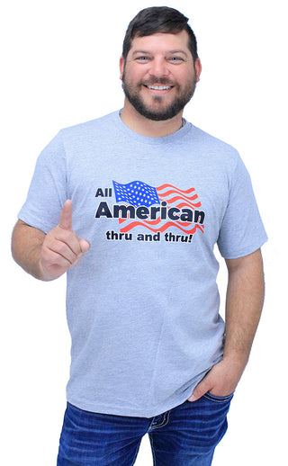 All American Flag Shirt Patriotic USA Graphic Tee for Men Women #HPTS43-FLAG - T-Shirt - Men’s