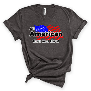 All American Flag Shirt Patriotic USA Graphic Tee for Men Women #HPTS43-FLAG - Small / Heather Dark Gray - T-Shirt