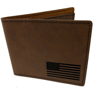 American Flag Dark Brown Bi-Fold Wallet #LMW1901N-FLAG - Wallet - Men’s