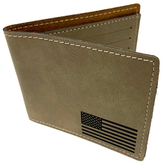 American Flag Light Brown Bi-Fold Wallet #LMW189-LTBRN-FLAG - Wallet - Men’s